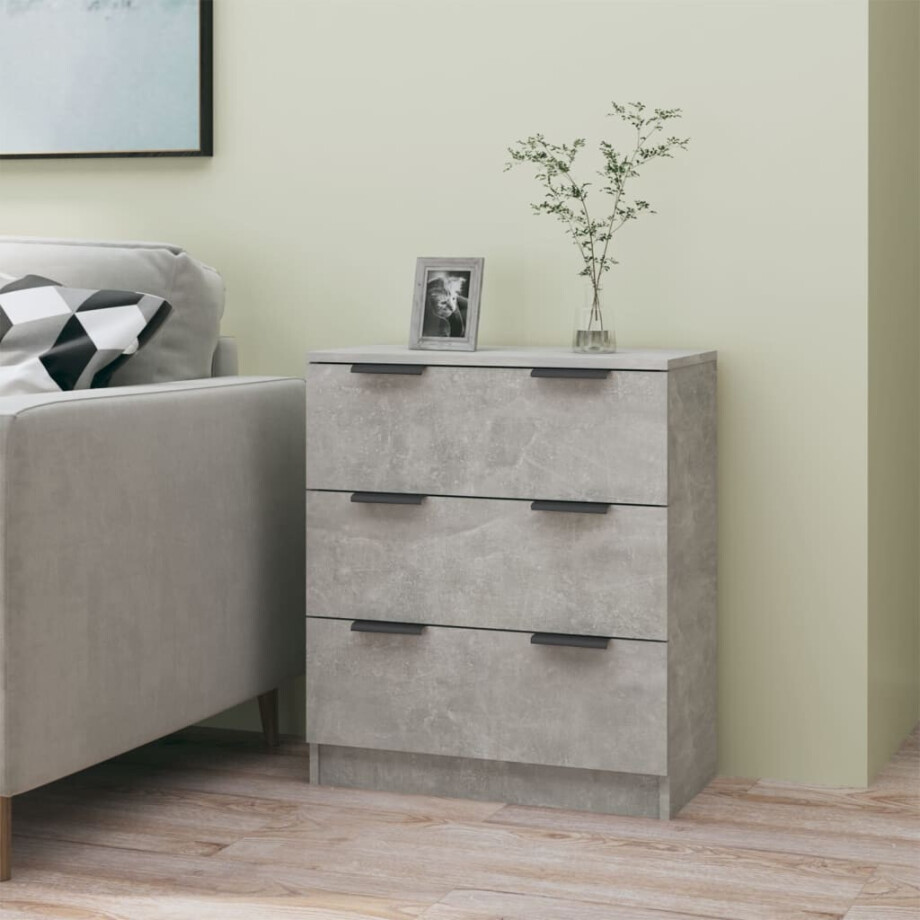 vidaXL Dressoir 60x30x70 cm bewerkt hout betongrijs afbeelding 1