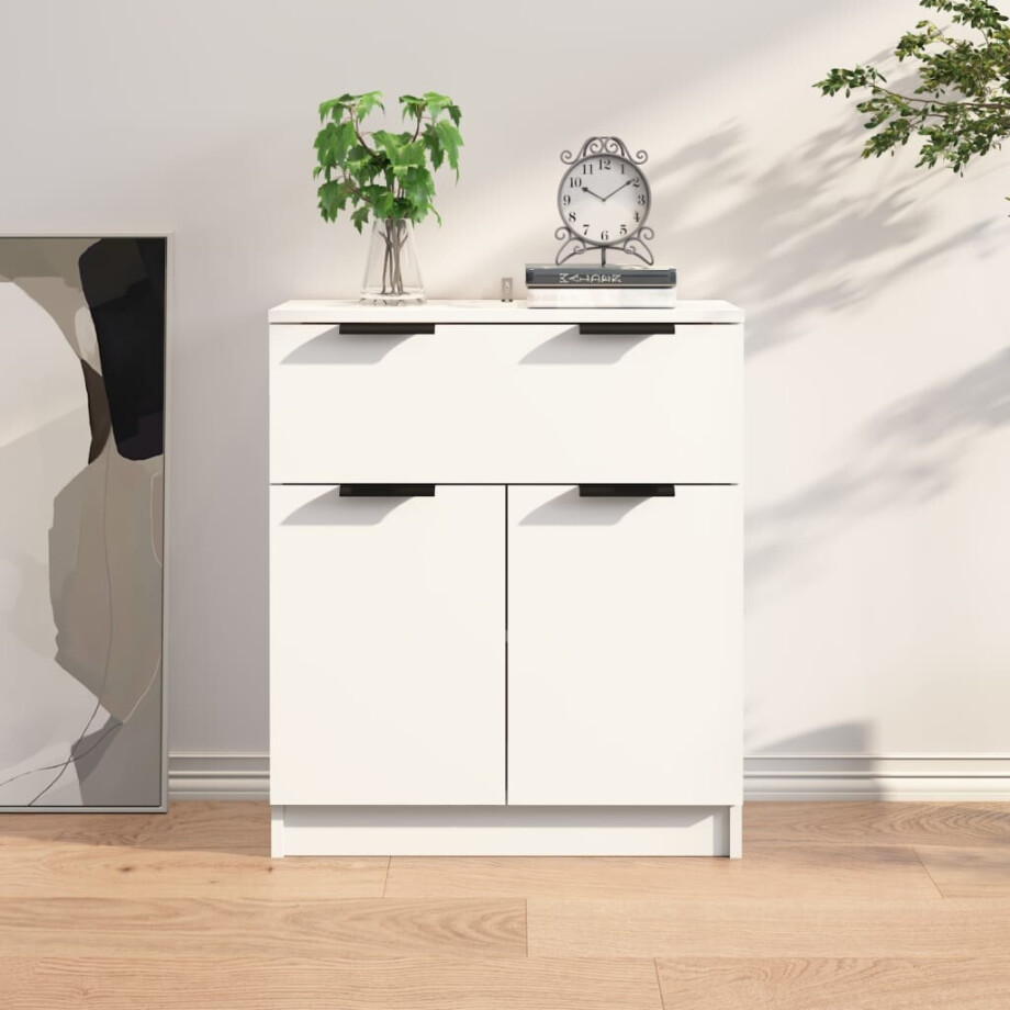 vidaXL Dressoir 60x30x70 cm bewerkt hout wit afbeelding 1