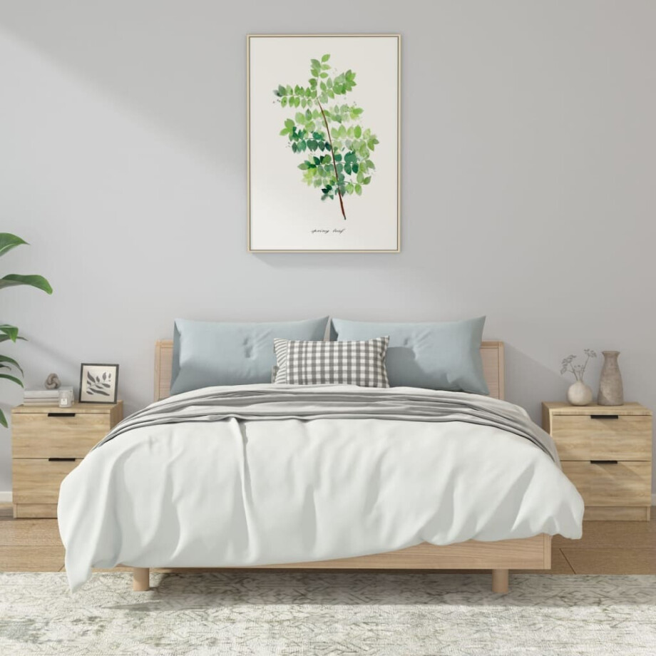 vidaXL Nachtkastjes 2 st bewerkt hout sonoma eikenkleurig vidaXL Nachtkastjes 2 st bewerkt hout sonoma eikenkleurig afbeelding 1