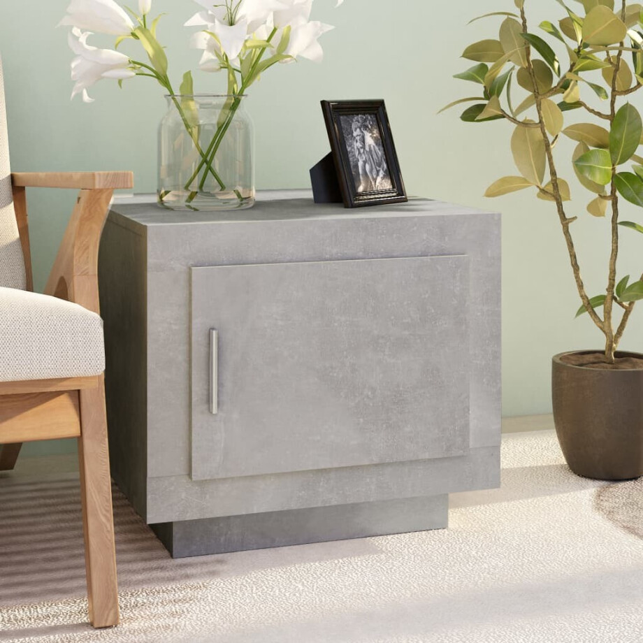 vidaXL Salontafel 51x50x45 cm bewerkt hout betongrijs afbeelding 1