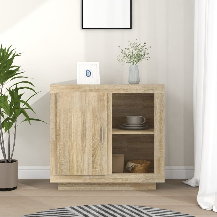 vidaXL Dressoir 80x40x75 cm sonoma eikenkleurig afbeelding 1
