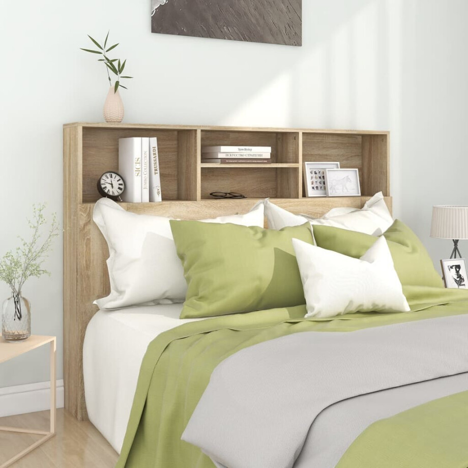 vidaXL Hoofdbordkast Sonoma eiken 140x19x103,5 cm afbeelding 1