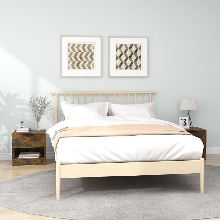 vidaXL Nachtkastjes 2 st bewerkt hout gerookt eikenkleurig afbeelding 1