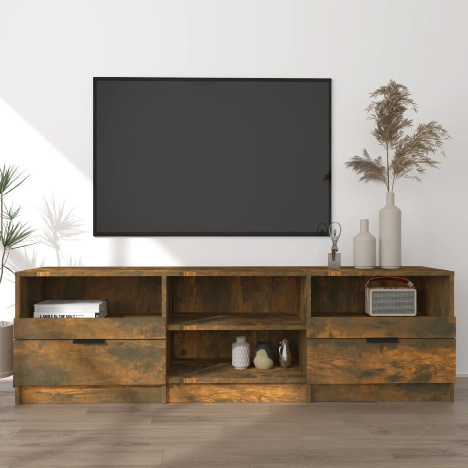 vidaXL Tv-meubel 150x33,5x45 cm bewerkt hout gerookt eikenkleurig afbeelding 1
