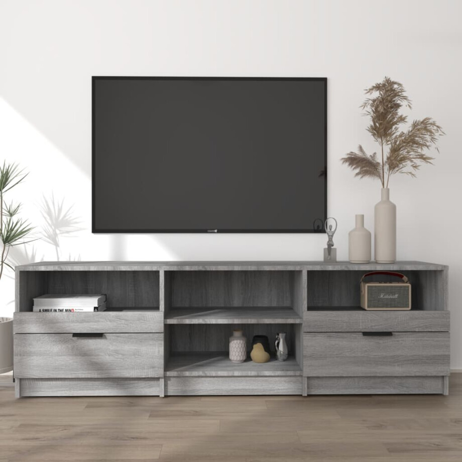 vidaXL Tv-meubel 150x33,5x45 cm bewerkt hout grijs sonoma eikenkleurig vidaXL Tv-meubel 150x33,5x45 cm bewerkt hout grijs sonoma eikenkleurig afbeelding 1