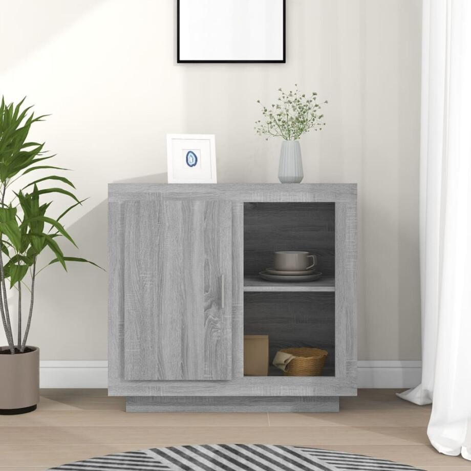 vidaXL Dressoir 80x40x75 cm grijs sonoma eikenkleurig vidaXL Dressoir 80x40x75 cm grijs sonoma eikenkleurig afbeelding 1