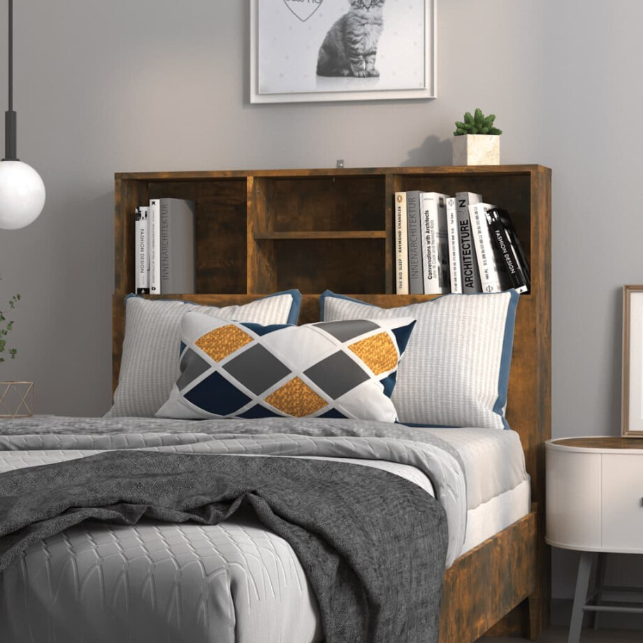 vidaXL Hoofdbordkast 100x19x103,5 cm gerookt eikenkleurig afbeelding 1