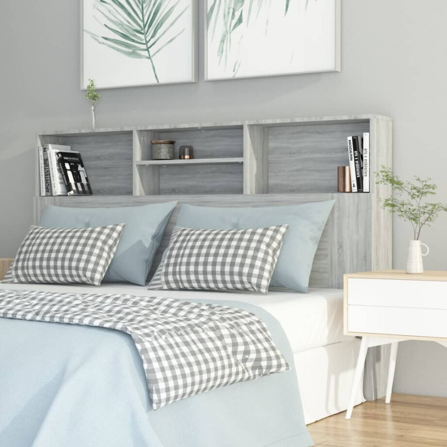 vidaXL Hoofdbordkast 160x19x103,5 cm grijs sonoma eikenkleurig vidaXL Hoofdbordkast 160x19x103,5 cm grijs sonoma eikenkleurig afbeelding 1