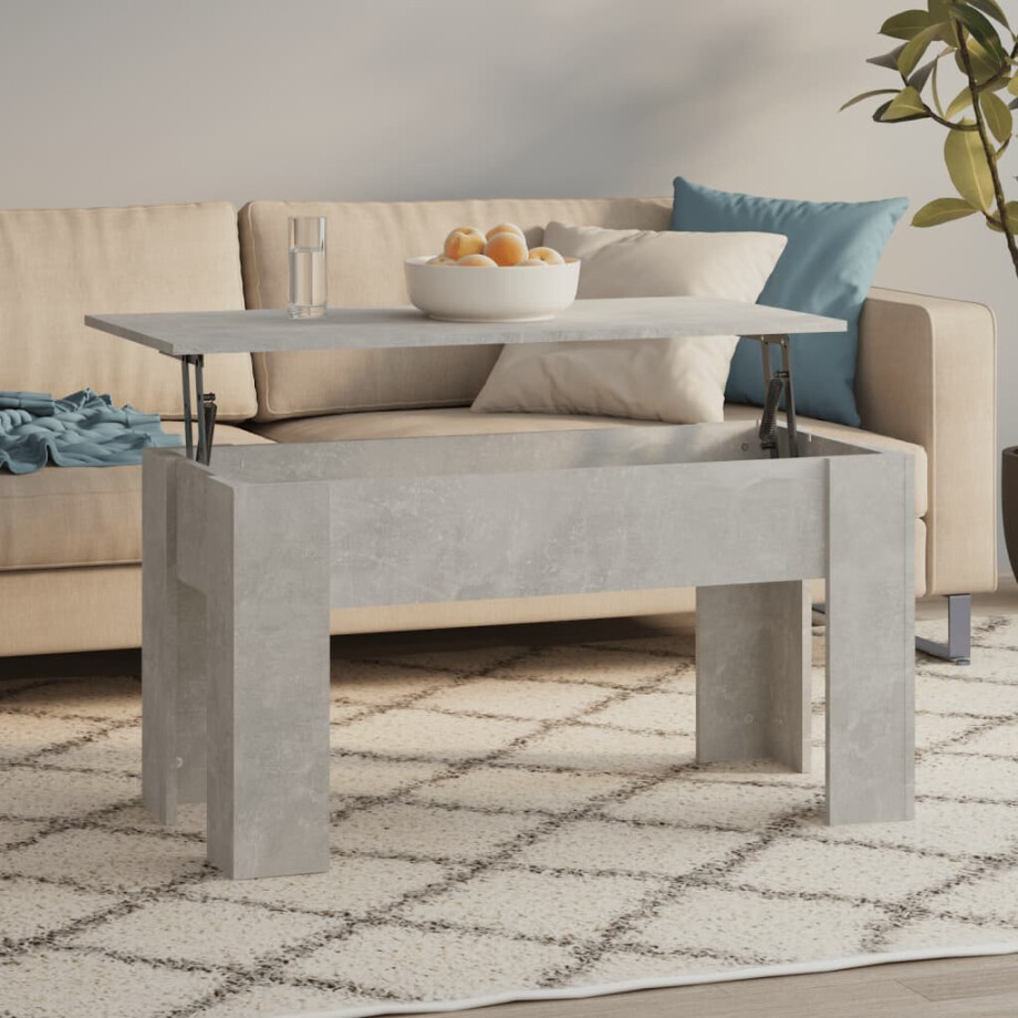 vidaXL Salontafel 101x49x52 cm bewerkt hout betongrijs vidaXL Salontafel 101x49x52 cm bewerkt hout betongrijs afbeelding 1