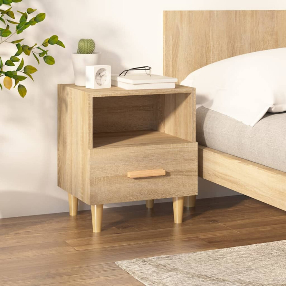 vidaXL Nachtkastje 40x35x47 cm sonoma eikenkleurig afbeelding 1