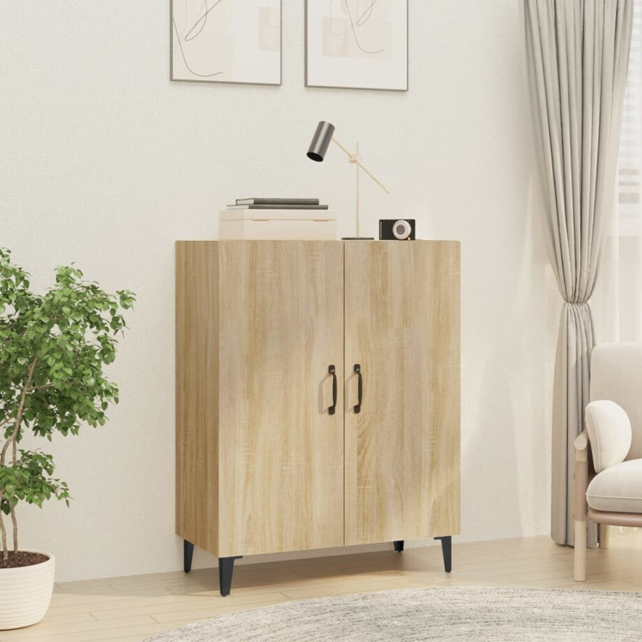 vidaXL Dressoir 70x34x90 cm bewerkt hout sonoma eikenkleurig afbeelding 1