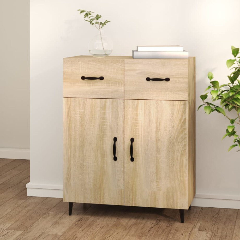 vidaXL Dressoir 69,5x34x90 cm bewerkt hout sonoma eikenkleurig vidaXL Dressoir 69,5x34x90 cm bewerkt hout sonoma eikenkleurig afbeelding 1