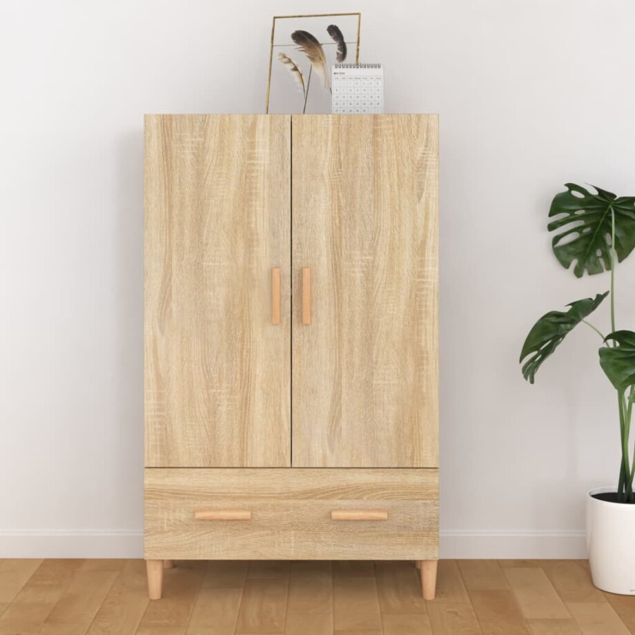 vidaXL Hoge kast 70x31x115 cm bewerkt hout sonoma eikenkleurig vidaXL Hoge kast 70x31x115 cm bewerkt hout sonoma eikenkleurig afbeelding 1