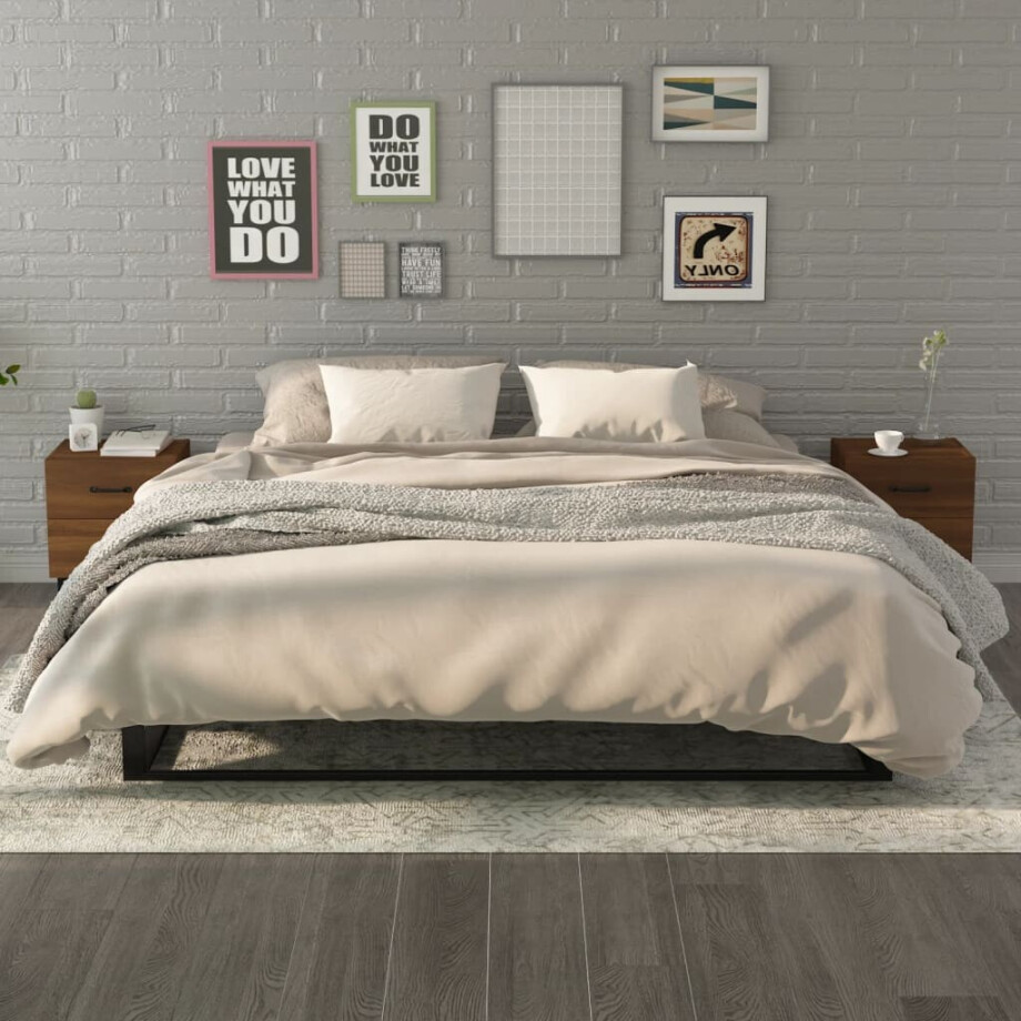 vidaXL Nachtkastjes 2 st 40x35x47,5 cm bruin eikenkleur vidaXL Nachtkastjes 2 st 40x35x47,5 cm bruin eikenkleur afbeelding 1