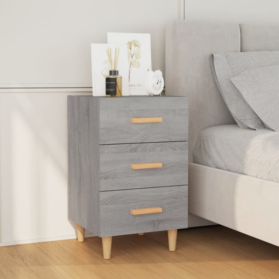 vidaXL Nachtkastje 40x40x66 cm bewerkt hout grijs sonoma eikenkleurig vidaXL Nachtkastje 40x40x66 cm bewerkt hout grijs sonoma eikenkleurig afbeelding 1