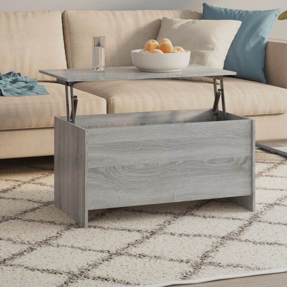 vidaXL Salontafel 102x55,5x52,5 cm bewerkt hout grijs sonoma eiken afbeelding 1
