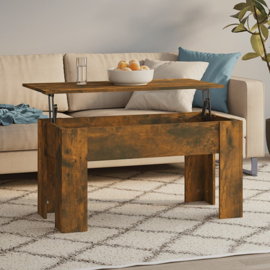 vidaXL Salontafel 101x49x52 cm bewerkt hout gerookt eikenkleurig afbeelding 1