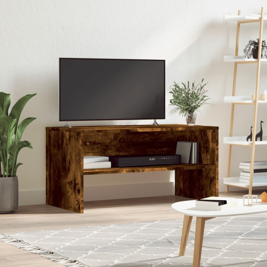 vidaXL Tv-meubel 80x40x40 cm bewerkt hout gerookt eikenkleurig afbeelding 1