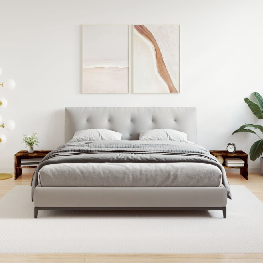 vidaXL Nachtkastjes 2 st 40x30x30 cm bewerkt hout gerookt eikenkleurig afbeelding 1