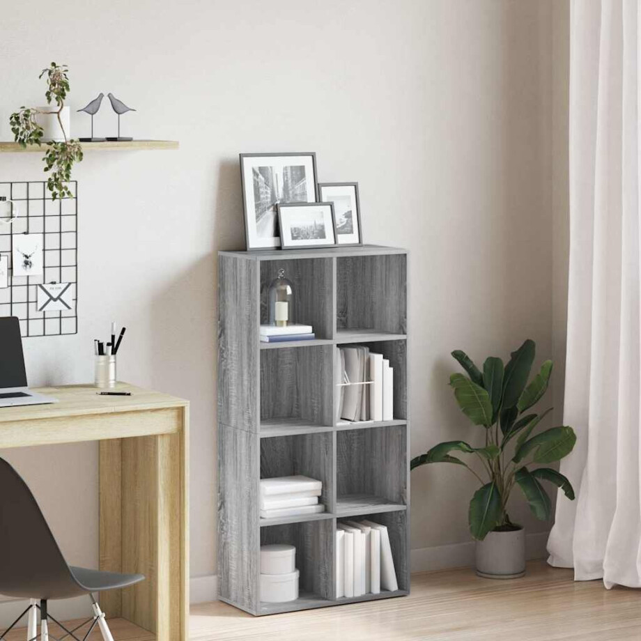 vidaXL Boekenkast 66x30x130 cm bewerkt hout sonoma grijs afbeelding 1