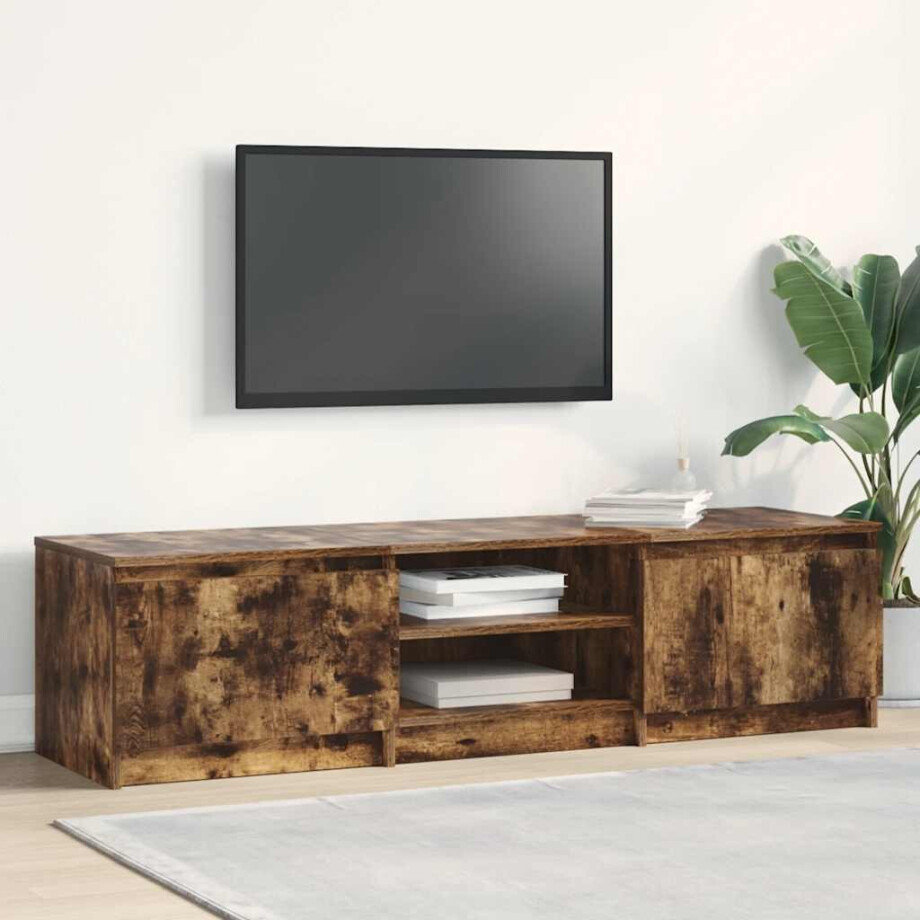 vidaXL Tv-meubel 140x40x35,5 cm bewerkt hout gerookt eikenkleurig afbeelding 1