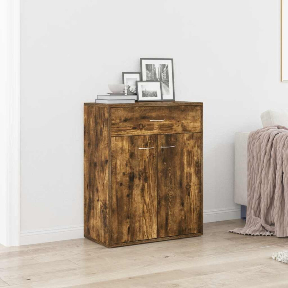 vidaXL Dressoir 60x30x75 cm bewerkt hout gerookt eikenkleurig afbeelding 1