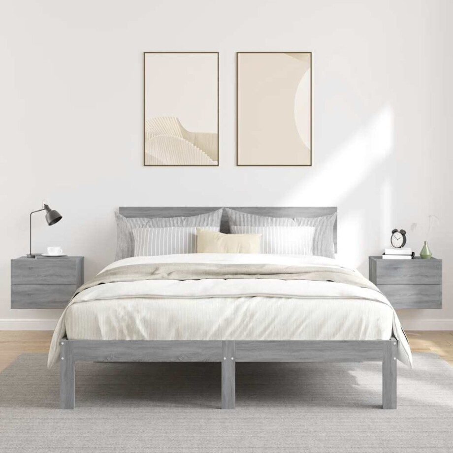 vidaXL Nachtkastjes 2 st 40x30x30 cm bewerkt hout grijs sonoma eiken vidaXL Nachtkastjes 2 st 40x30x30 cm bewerkt hout grijs sonoma eiken afbeelding 1