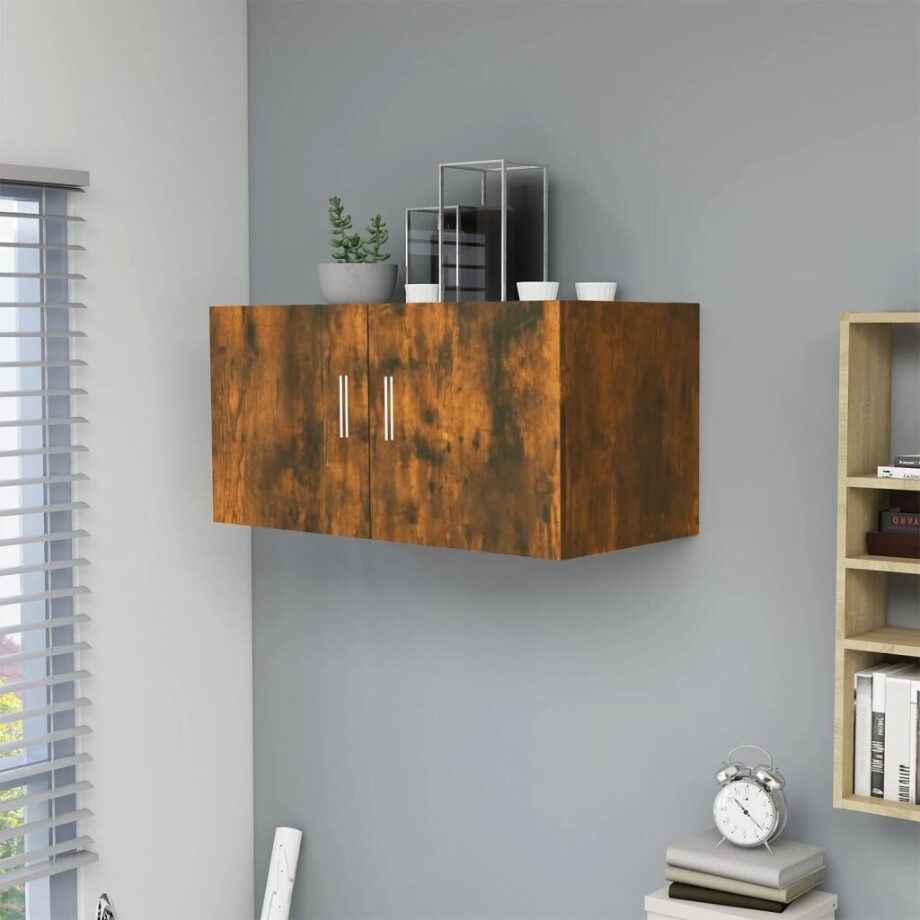 vidaXL Hangkast 80x39x40 cm bewerkt hout gerookt eikenkleurig afbeelding 1