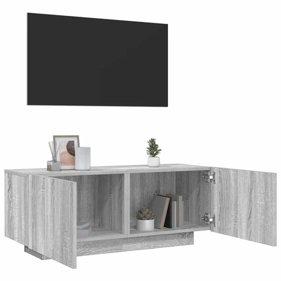 vidaXL Tv-meubel 100x35x40 cm bewerkt hout grijs sonoma eikenkleurig vidaXL Tv-meubel 100x35x40 cm bewerkt hout grijs sonoma eikenkleurig afbeelding 1