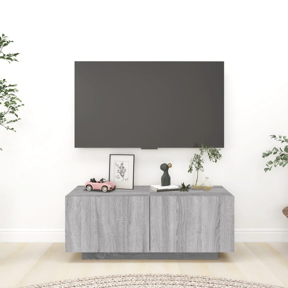 vidaXL Tv-meubel 100x35x40 cm bewerkt hout grijs sonoma eikenkleurig afbeelding 1