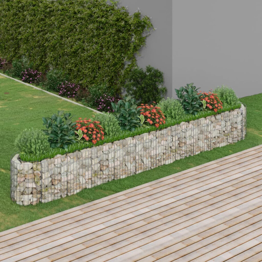 vidaXL Gabion plantenbak verhoogd 400x50x50 cm gegalvaniseerd ijzer afbeelding 1