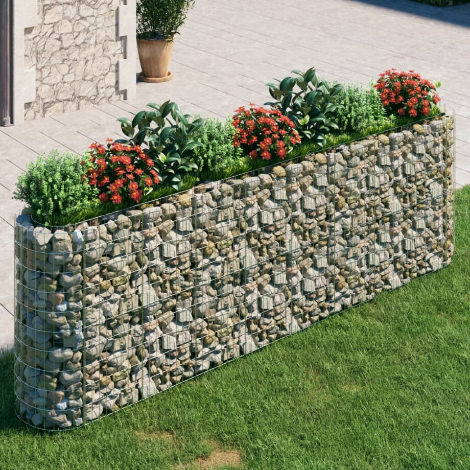 vidaXL Gabion plantenbak verhoogd 330x50x100 cm gegalvaniseerd ijzer afbeelding 1