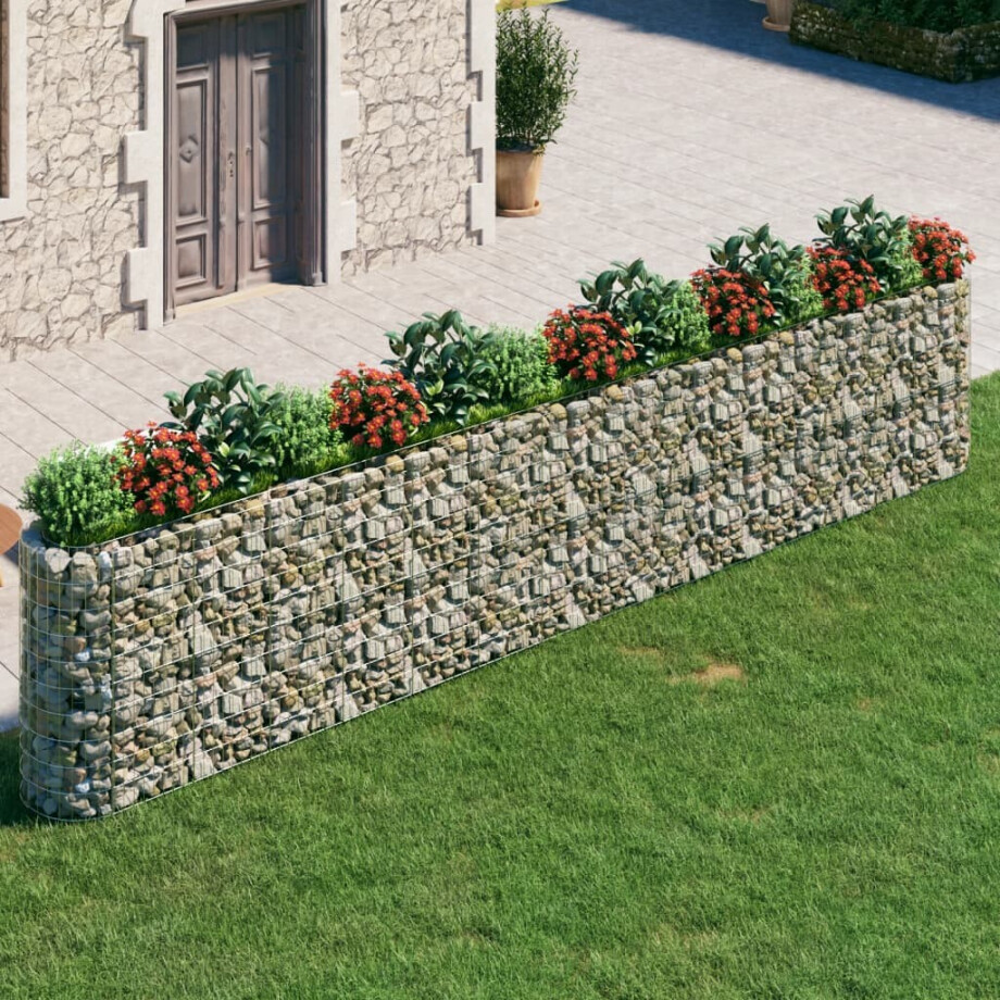 vidaXL Gabion plantenbak verhoogd 540x50x100 cm gegalvaniseerd ijzer afbeelding 1
