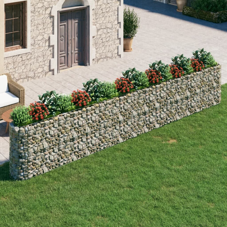 vidaXL Gabion plantenbak verhoogd 610x50x100 cm gegalvaniseerd ijzer afbeelding 1