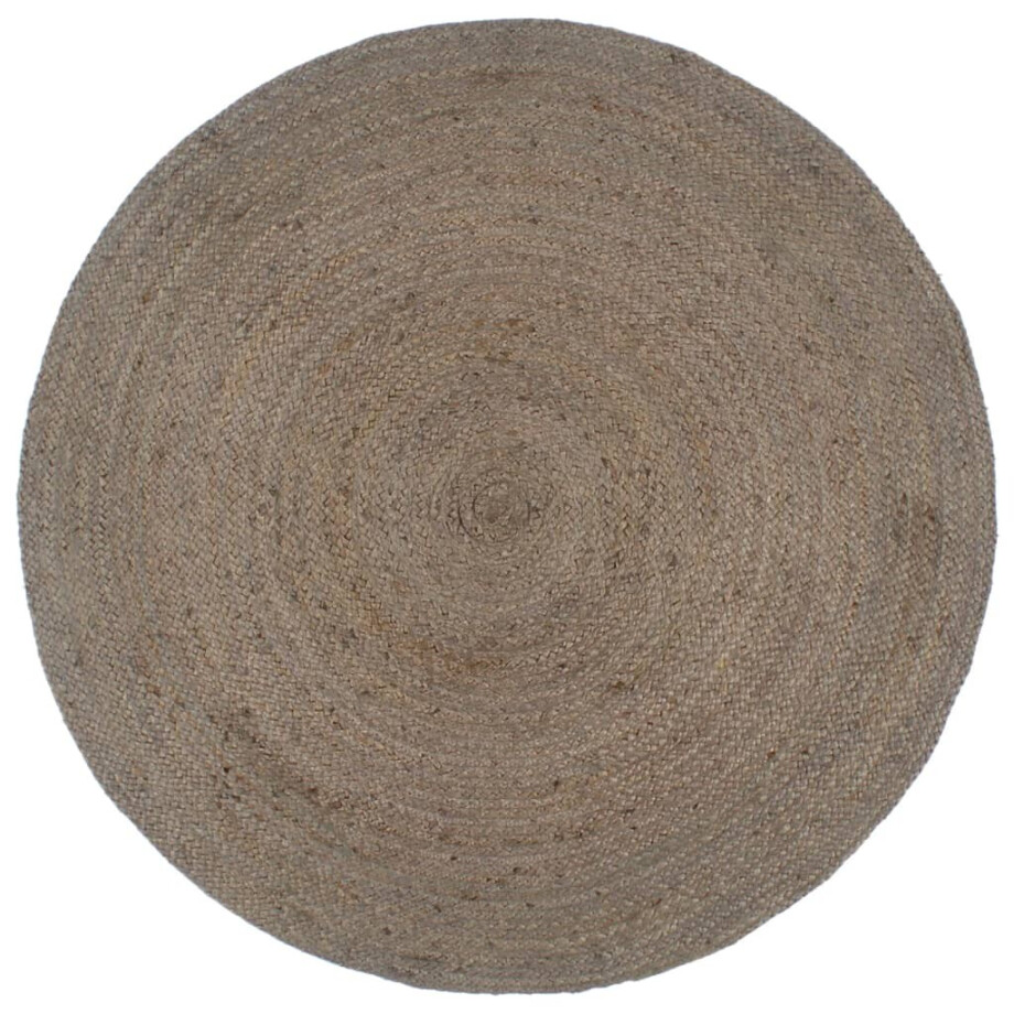 vidaXL Vloerkleed handgemaakt rond 180 cm jute grijs afbeelding 1