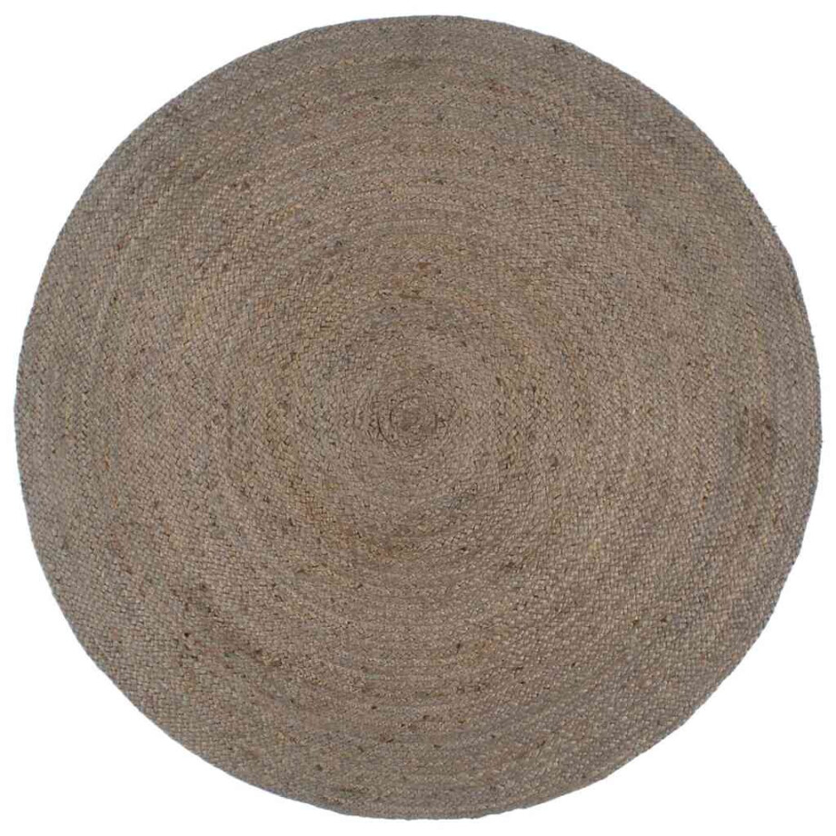 vidaXL Vloerkleed handgemaakt rond 180 cm jute grijs afbeelding 1