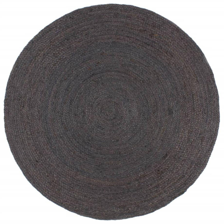 vidaXL Vloerkleed handgemaakt rond 210 cm jute donkergrijs afbeelding 1