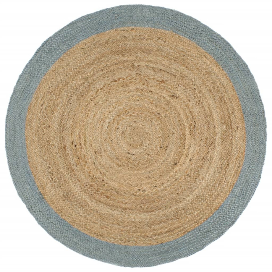 vidaXL Vloerkleed handgemaakt met olijfgroene rand 180 cm jute afbeelding 1