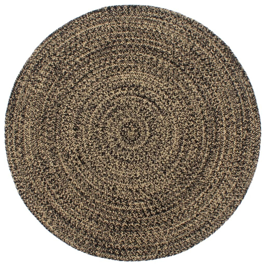 vidaXL Vloerkleed handgemaakt 180 cm jute zwart en bruin afbeelding 1