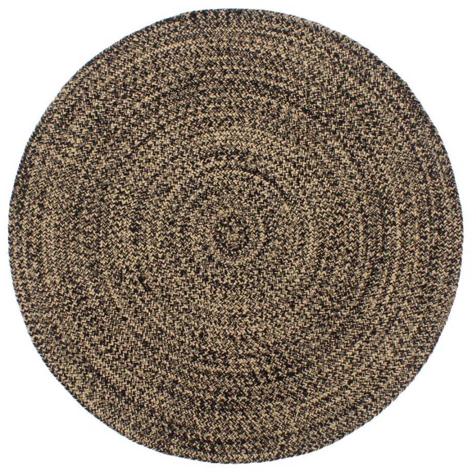 vidaXL Vloerkleed handgemaakt 210 cm jute zwart en bruin afbeelding 1