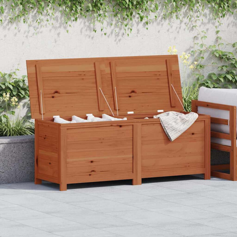 vidaXL Kussenbox 150x50x56 cm massief vurenhout bruin afbeelding 1