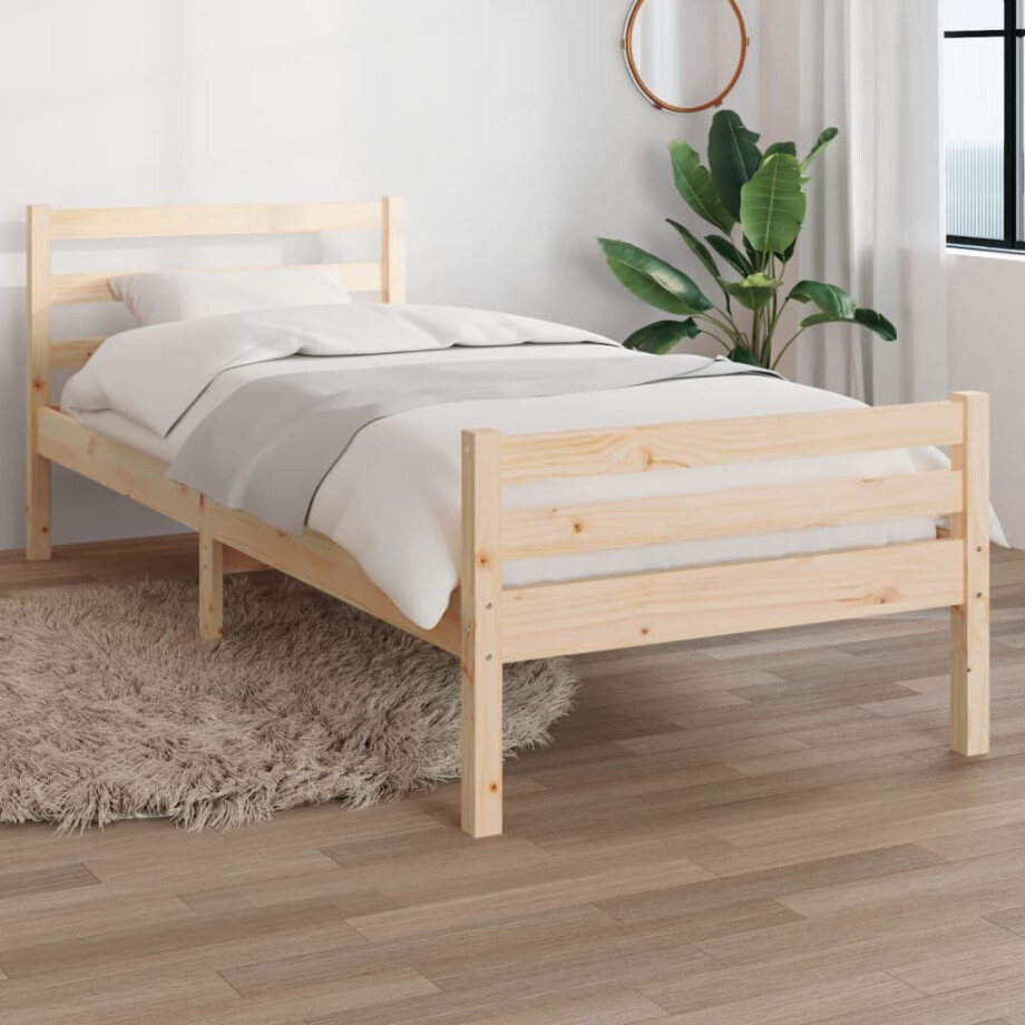 vidaXL Bedframe massief hout 90x200 cm afbeelding 1