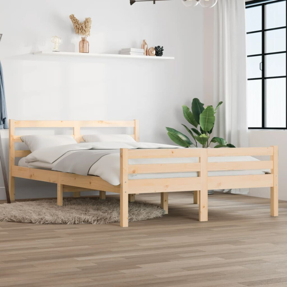 vidaXL Bedframe massief hout 150x200 cm vidaXL Bedframe massief hout 150x200 cm afbeelding 1