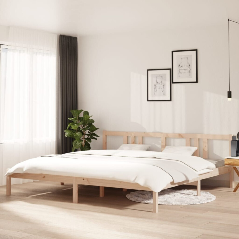vidaXL Bedframe zonder matras massief hout 200x200 cm afbeelding 1