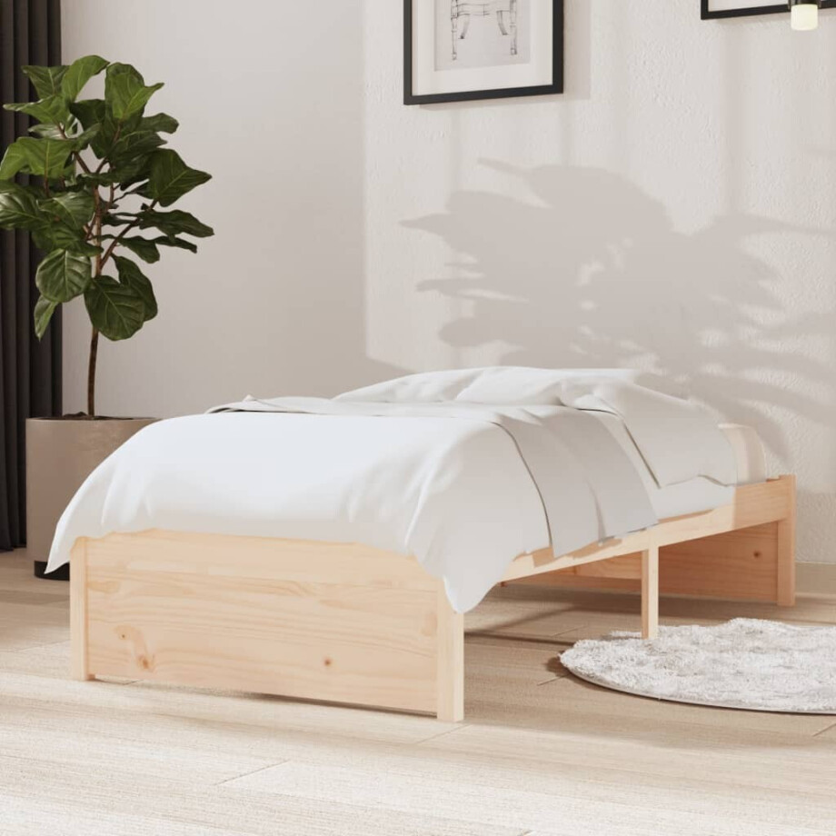 vidaXL Bedframe massief hout 75x190 cm afbeelding 1
