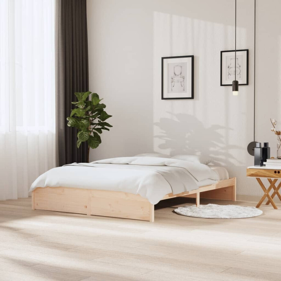 vidaXL Bedframe zonder matras massief hout 160x200 cm afbeelding 1