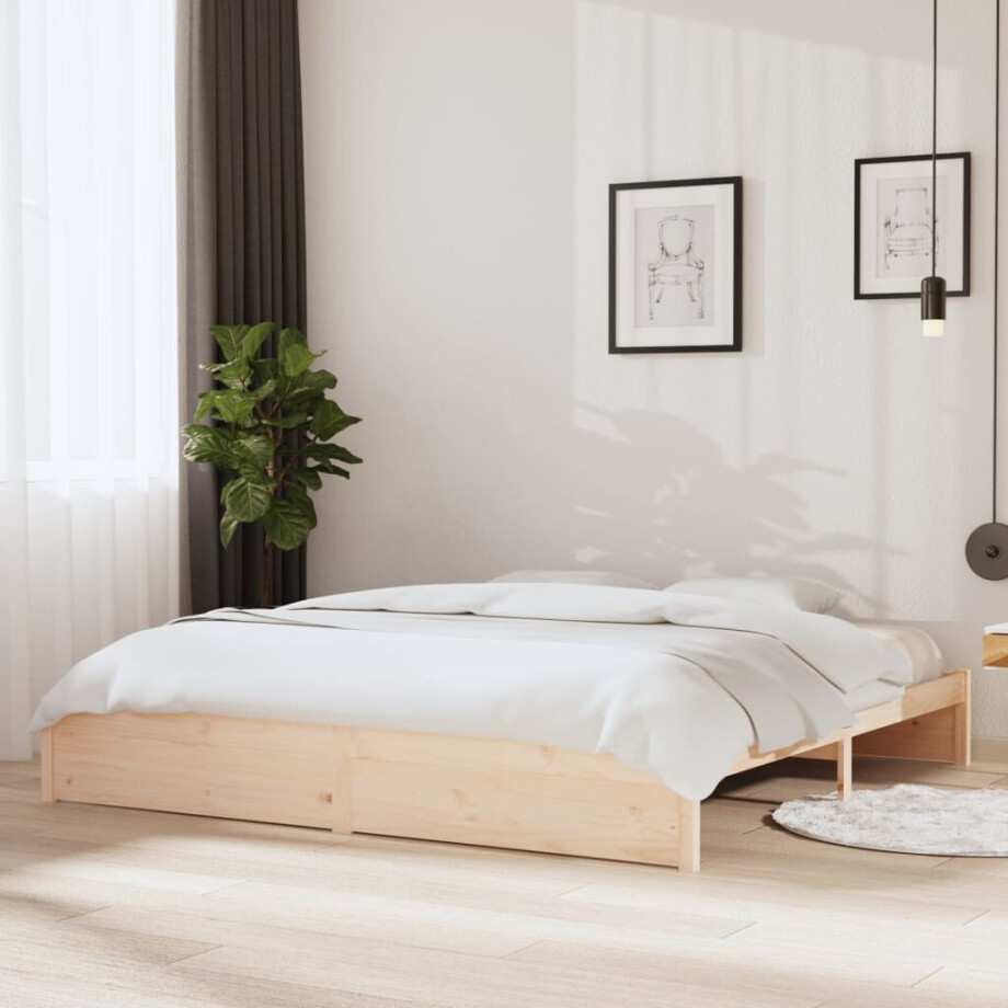 vidaXL Bedframe zonder matras massief hout 200x200 cm afbeelding 1