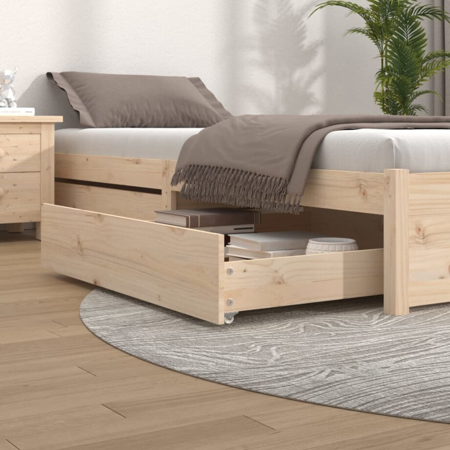 vidaXL Bedlades 2 st massief grenenhout vidaXL Bedlades 2 st massief grenenhout afbeelding 1