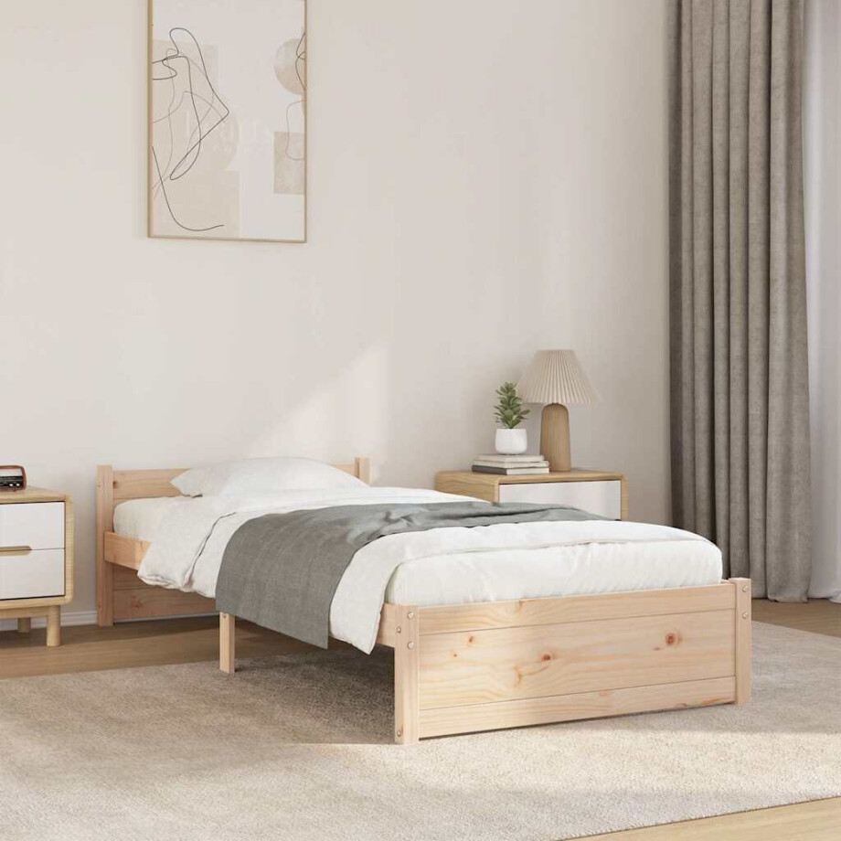 vidaXL Bedframe massief hout 90x190 cm afbeelding 1