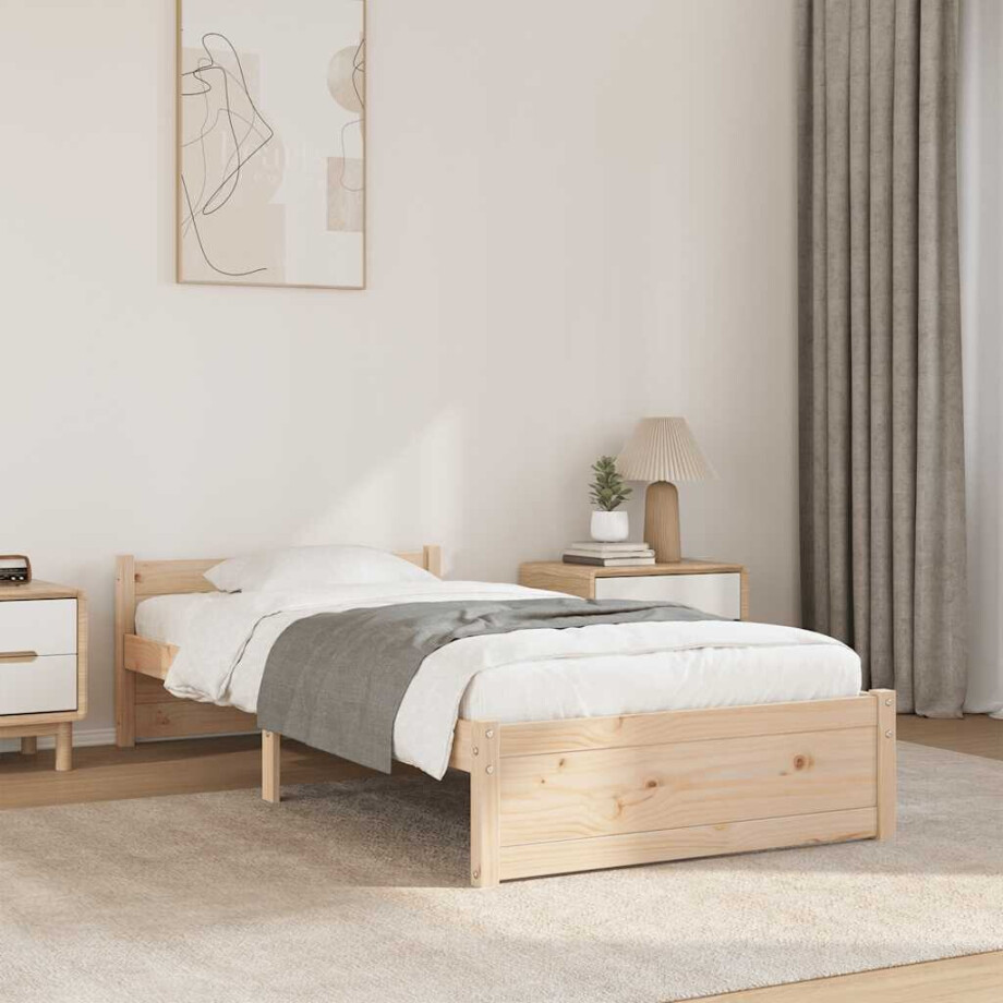 vidaXL Bedframe massief hout 100x200 cm vidaXL Bedframe massief hout 100x200 cm afbeelding 1